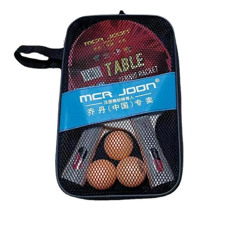 Table Tennis Racket Student Beginner Training 3-Star Pure Solid Wood Table Tennis Racket Set Cross-Border Joe Bag Table Tennis Racket