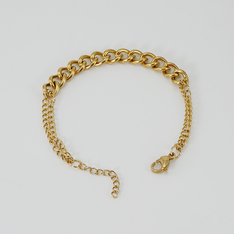 12g Weight Vacuum Plating Gold Plating Process Fashion Geometric Titanium Steel Bracelets