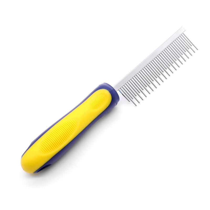 Mascota de belleza peine de doble cara de acero inoxidable peine perro gato peine de eliminación de pelo flotante peine de acero suministros peine de belleza