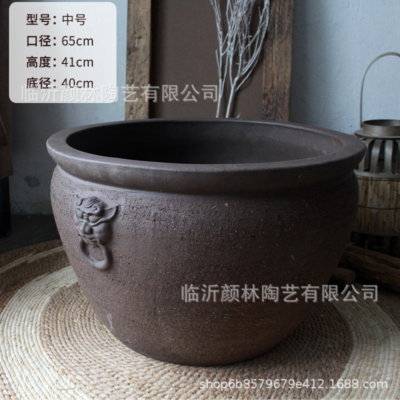 Arena púrpura gran maceta de agua jardín gran maceta ventilada maceta de cerámica gran maceta de gran calibre maceta de cerámica de tierra