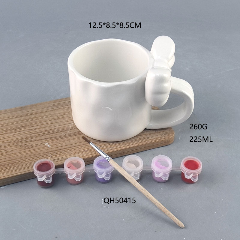 Princesa en fuga arco blanco puro taza de cerámica DIY taza de cerámica de alto valor de diseño creativo taza de cerámica de nicho