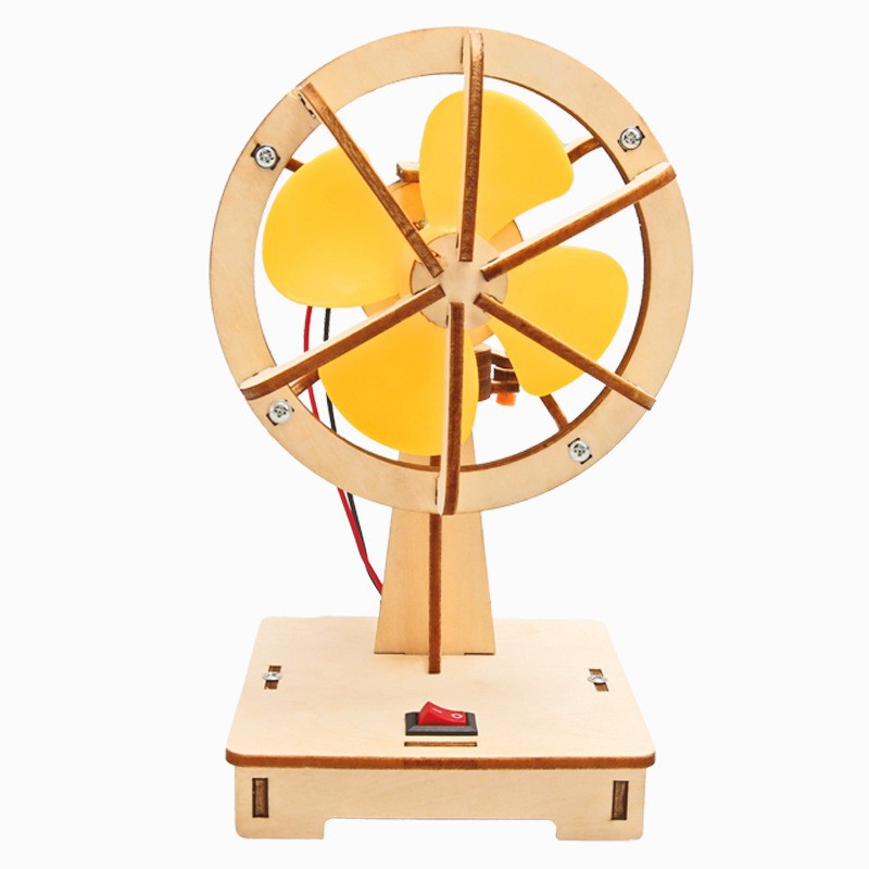Empuje juguetes en verano, tecnología de estudiantes de primaria, pequeña producción, pequeño ventilador eléctrico de mano, paquete de material hecho a mano de bricolaje, cabello pequeño image 12