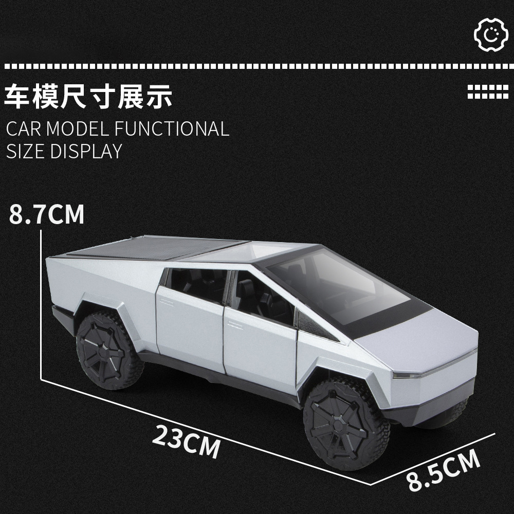 (Caja de ventana) 1:24 aleación grande modelo de camioneta Tesix simulación puerta de apertura trasera decoración de automóvil todoterreno