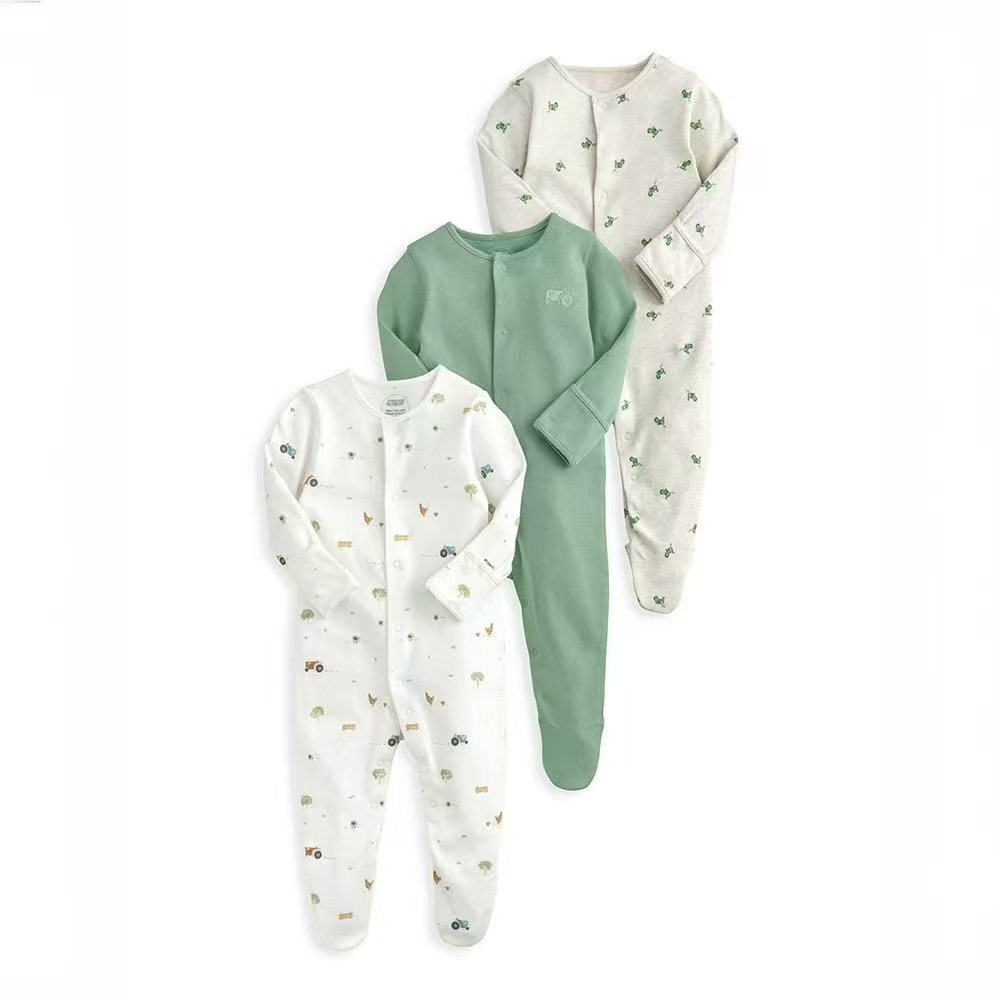 外国貿易の子供服春秋タイプの赤ちゃんのワンピースの長袖は足を包んでパジャマの新入生の赤ちゃんのプレゼントの箱を登ります。