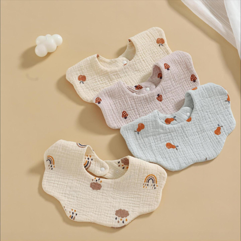 360-Degree 6-Layer Gauze Cotton Newborn Saliva Pocket Baby Bib Pure Cotton Infant Bib Baby Saliva Towel