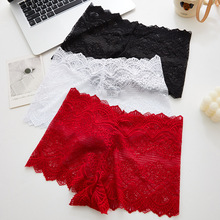 新款外贸蕾丝纯色内裤 女士新款镂空平角裤 无痕舒适性感内裤