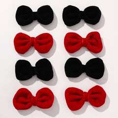 新款百搭可愛絲絨海綿蝴蝶結DIY手工頭飾髮飾服裝輔料飾品配件