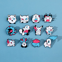 創意寶可夢金屬徽章 搞怪白色系萬聖節風格神奇寶貝人物 胸針配飾