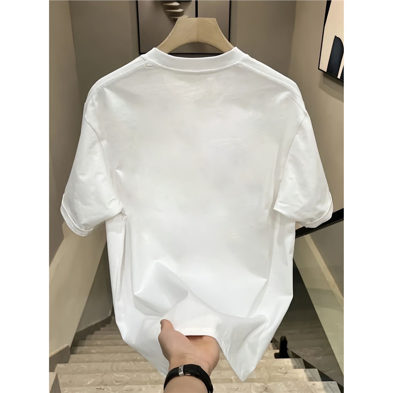 New Style Light Luxury American Trendy Brand Retro Personality Black Panther Print Men's Short-Sleeve T-Shirt Round Neck Loose Half-Sleeve Trendy