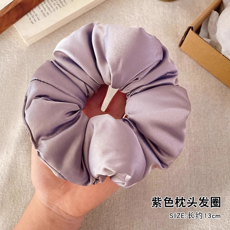 Kitsch加棉填充真丝大肠发圈刘亦菲同款大号缎面睡眠头绳|undefined