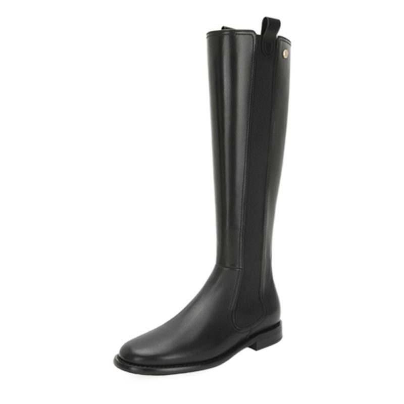 Chanel estilo negro botas para las mujeres de otoño e invierno Nueva plana de alta botas de montar botas altas de la rodilla botas altas