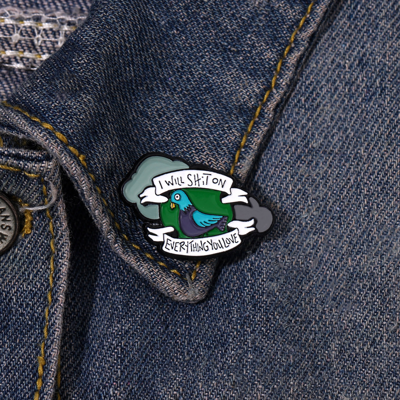 Letter Pattern Unisex Gender Cartoon Style Pin Letter Alloy Stoving Varnish Unisex Brooches