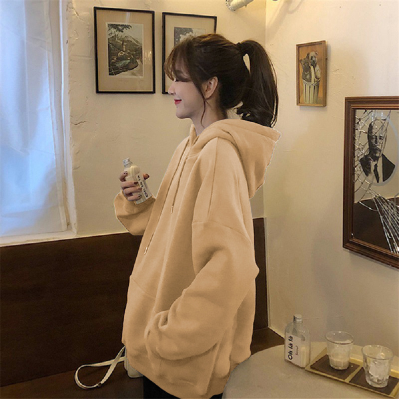 Suéter forrado de vellón para mujer Otoño e Invierno Nuevo estilo coreano con capucha suelta calle frita diseño suelto nicho camisa de mujer moda al por mayor
