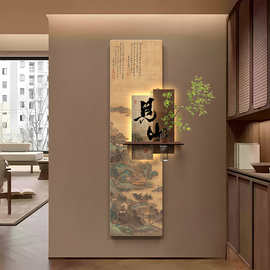 宋代美学玄关挂画新中式入门正对门壁画高级感茶室氛围布置装饰画
