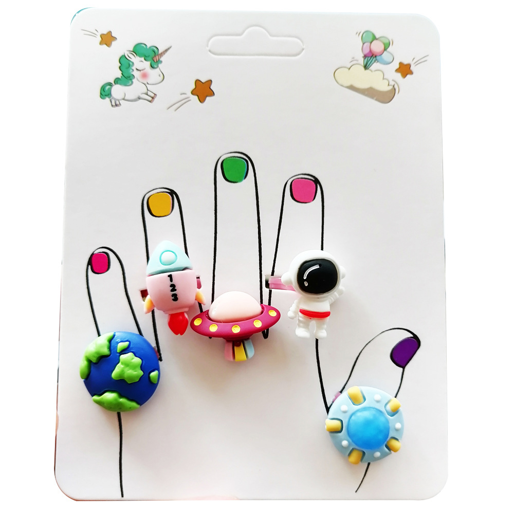 Anillo DE LOS NIÑOS dibujos animados Spaceman tema joyería niños y niñas bebé educativo dedo juguete kindergarten regalo la escuela