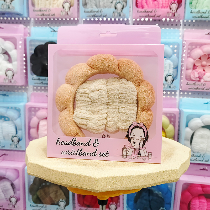 Nueva esponja de lavado de cara de Amazon, diadema de nubes, maquillaje de belleza, diadema de todo fósforo, diadema, horquilla, juego de caja de regalo