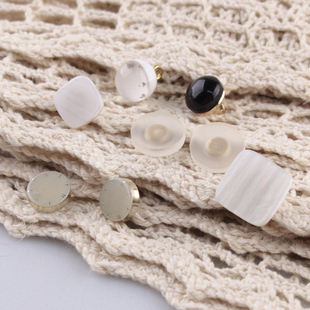 Shirt Button Spring and Summer Cardigan Sweater Small Button Square Round Button White Women Fashion Button Decorative Button