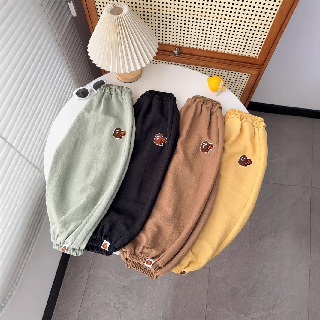 Thin Summer Boys' and Children's Anti-Mosquito Pants, Long Knitted Pants for Outdoor Wear, Autumn Boys' and Girls' Korean Style Pants, Cartoon Children's Pants