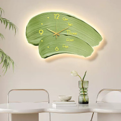 Green Cream Style Living Room Wall Clock Texture Creative Wall Clock for Dining Room Home Use Modern Simple Decorative Clock