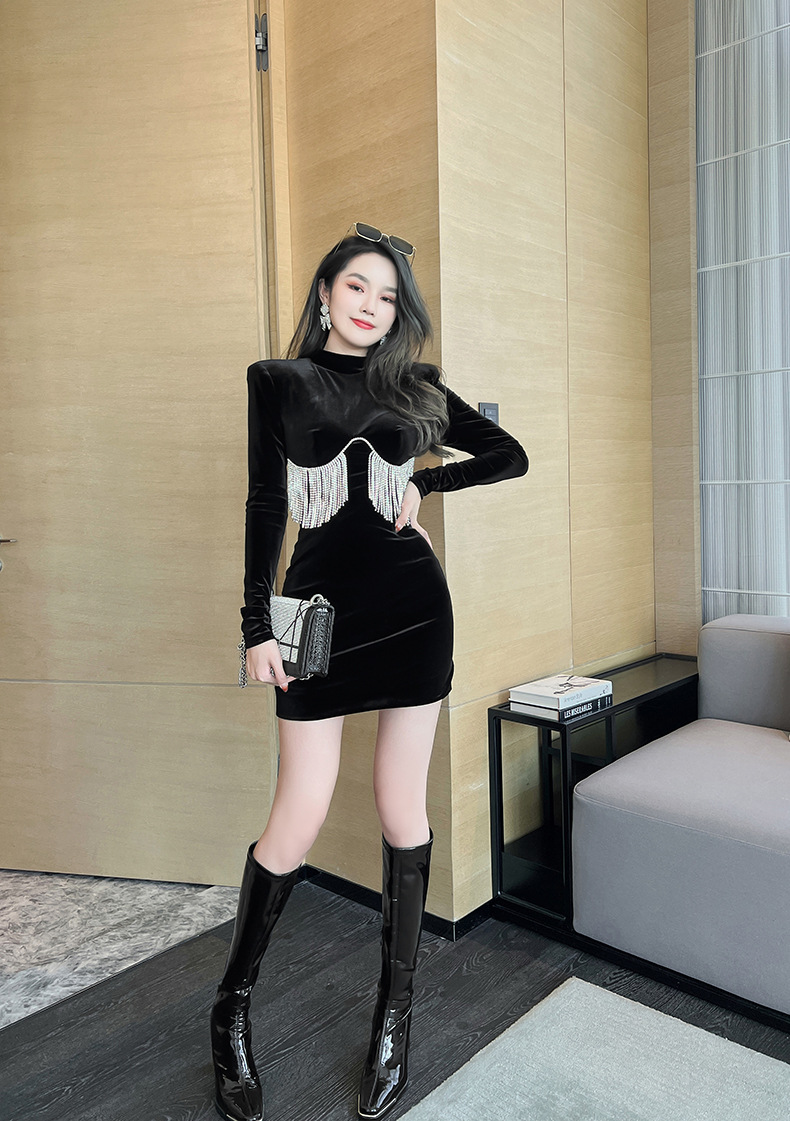 C1692 1090K VÁY ĐẦM LIỀN THÂN NỮ CHOTDNG DÁNG ÔM BODY GỢI CẢM SEXY MÙA XUÂN THU ĐÔNG PHONG CÁCH ÂU MỸ THỜI TRANG NỮ G03 SẢN PHẨM MỚI