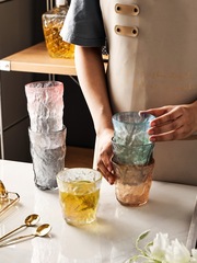 A5L輕奢杯子客廳茶杯家用喝水杯套裝高顏值彩色玻璃杯ins風