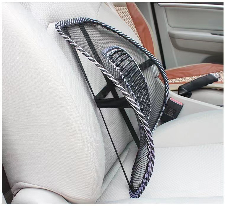 Summer Massage Car Lumbar Support Office Cushion Breathable Leather Lumbar Pillow Breathable Ice Silk