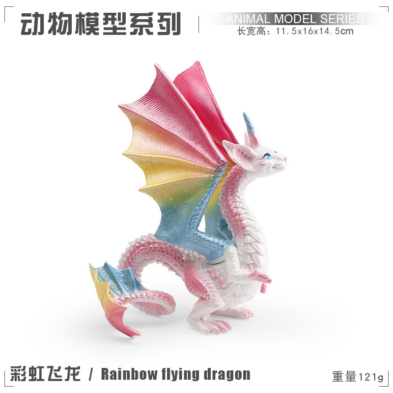 Simulación transfronteriza de mitología occidental monstruos animales modelo infantil unicornio arco iris caballo libélula adornos dragones voladores