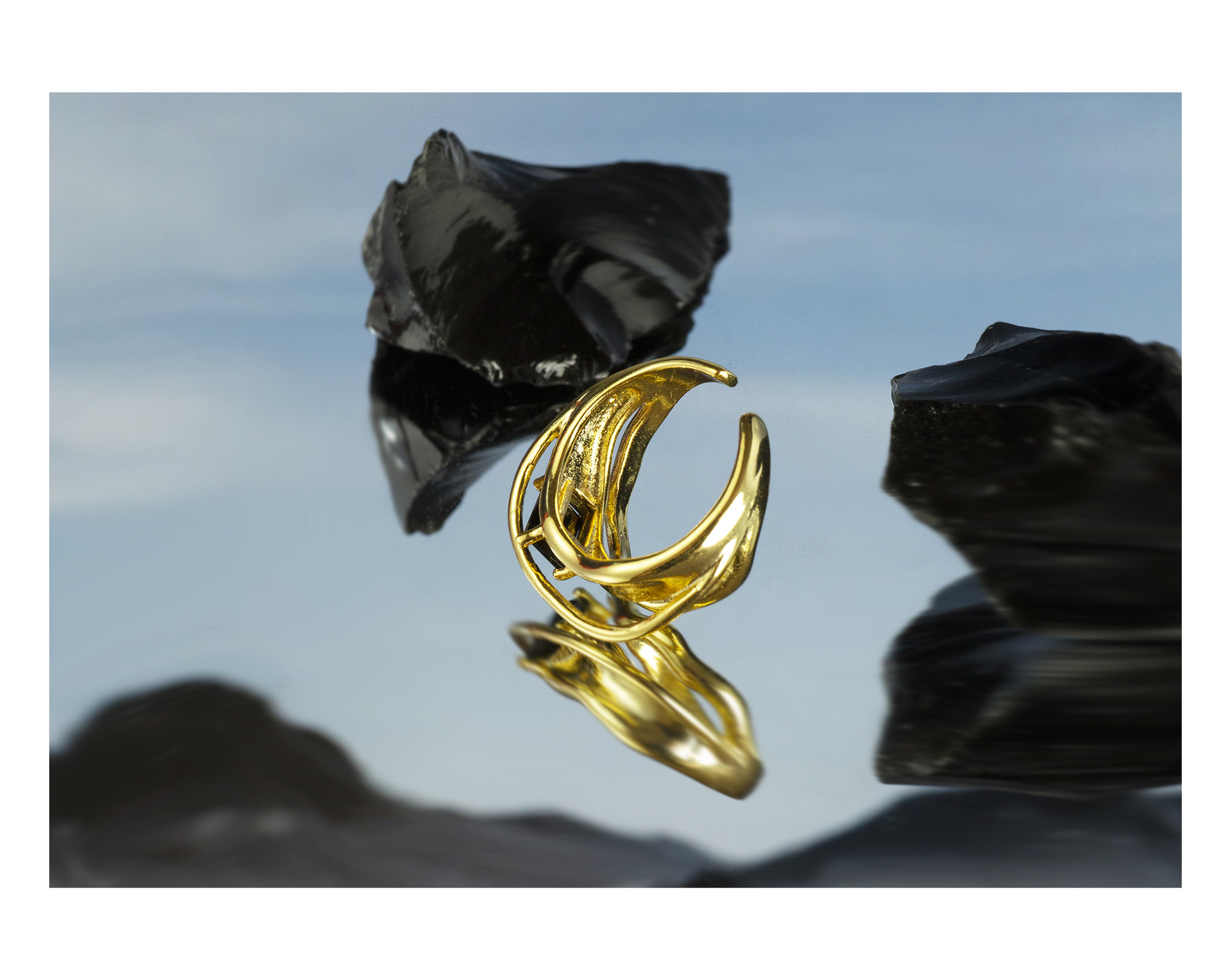 Fashion Waves Copper Plating Zircon Open Ring