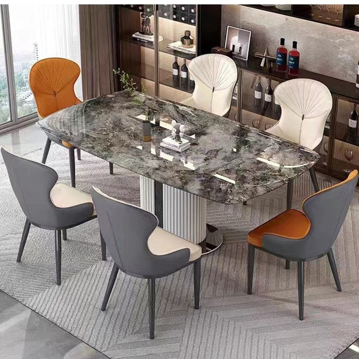 Fábrica al por mayor restaurante minimalista moderno taburete de comedor de hierro respaldo silla de ocio restaurante doméstico mesa de comedor blanda silla