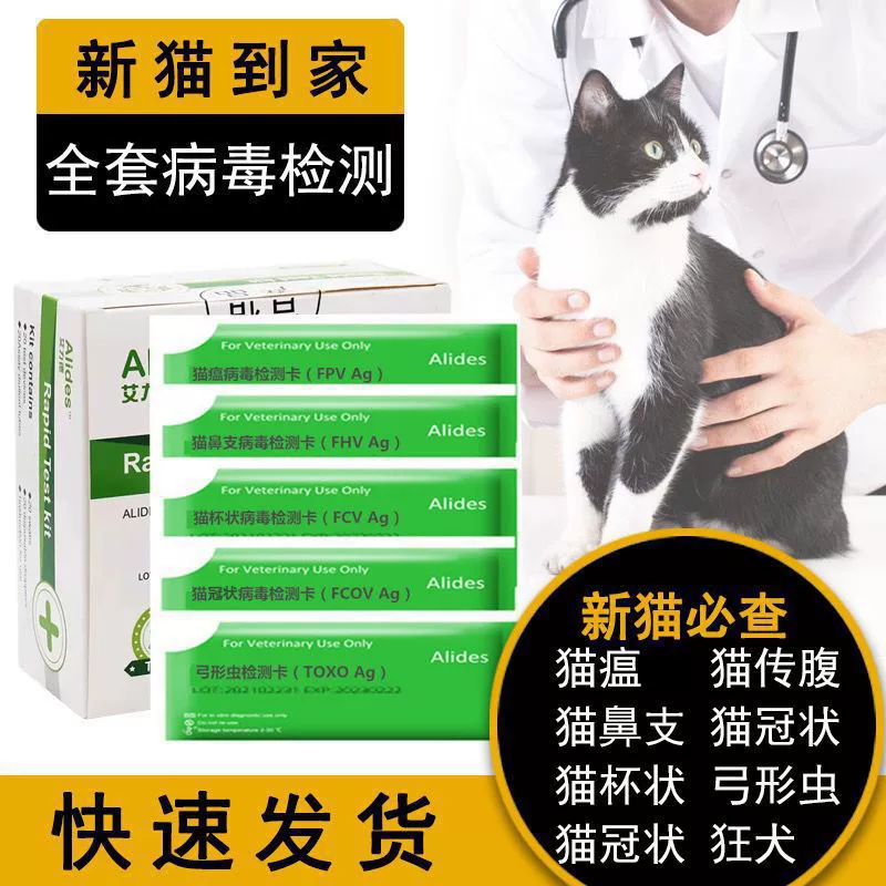 Тестовая бумага для кошачьей чумы/Тестовая бумага для носовой ветки кошки/Тестовая бумага для живота кошки Токсоплазма кошачья чашеобразная тестовая бумага для кошки Корона тестовая бумага для кошки