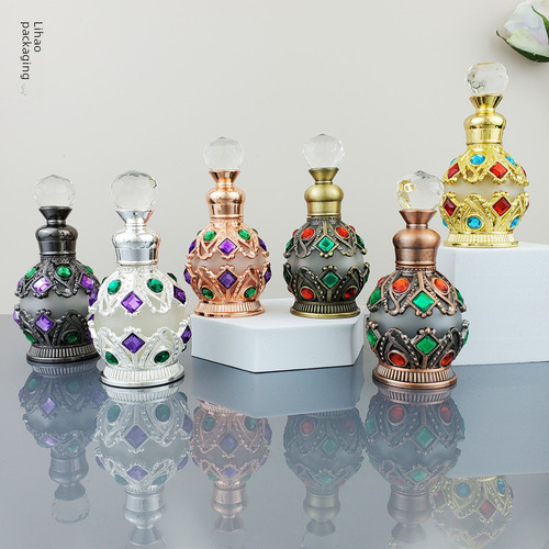 15ml Perfume Bottled in the Middle East Dubai Aromatherapy Bottle, Same as Zhen Mei Blue, Wholesale Empty Glass Bottle