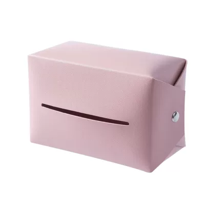 [Customized] Leather Car Tissue Car tissue box/set - pink