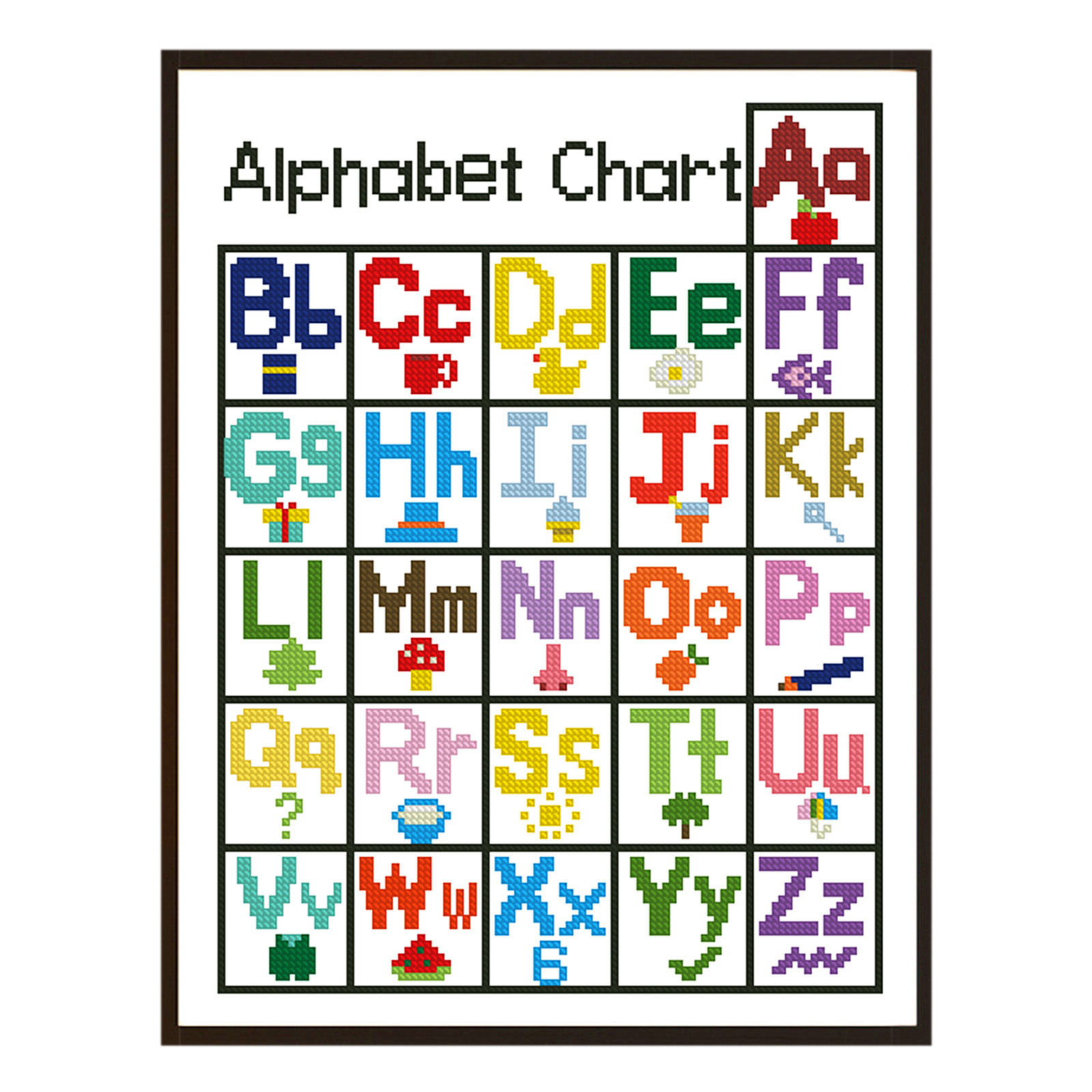 Mona Lisa Real Alfabeto Inglés Nuevo bordado cruzado simple y práctico educación infantil artesanal