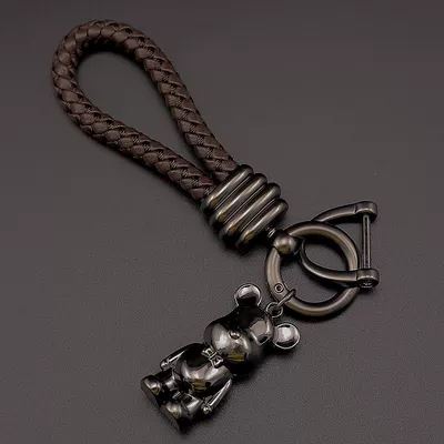 Couple violent bear key chain Other Automotive Interior Supplies - seventh-generation-coffee-rope-gun-buckle-black-building-block-bear-free-d-buckle
