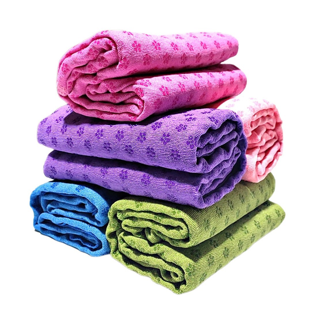 Pvc Plum Blossom Yoga Home Mat, Sweat-Absorbent, Thickened, Non-Slip Towel Cloth Mat, Portable Yoga Fitness Exercise Blanket