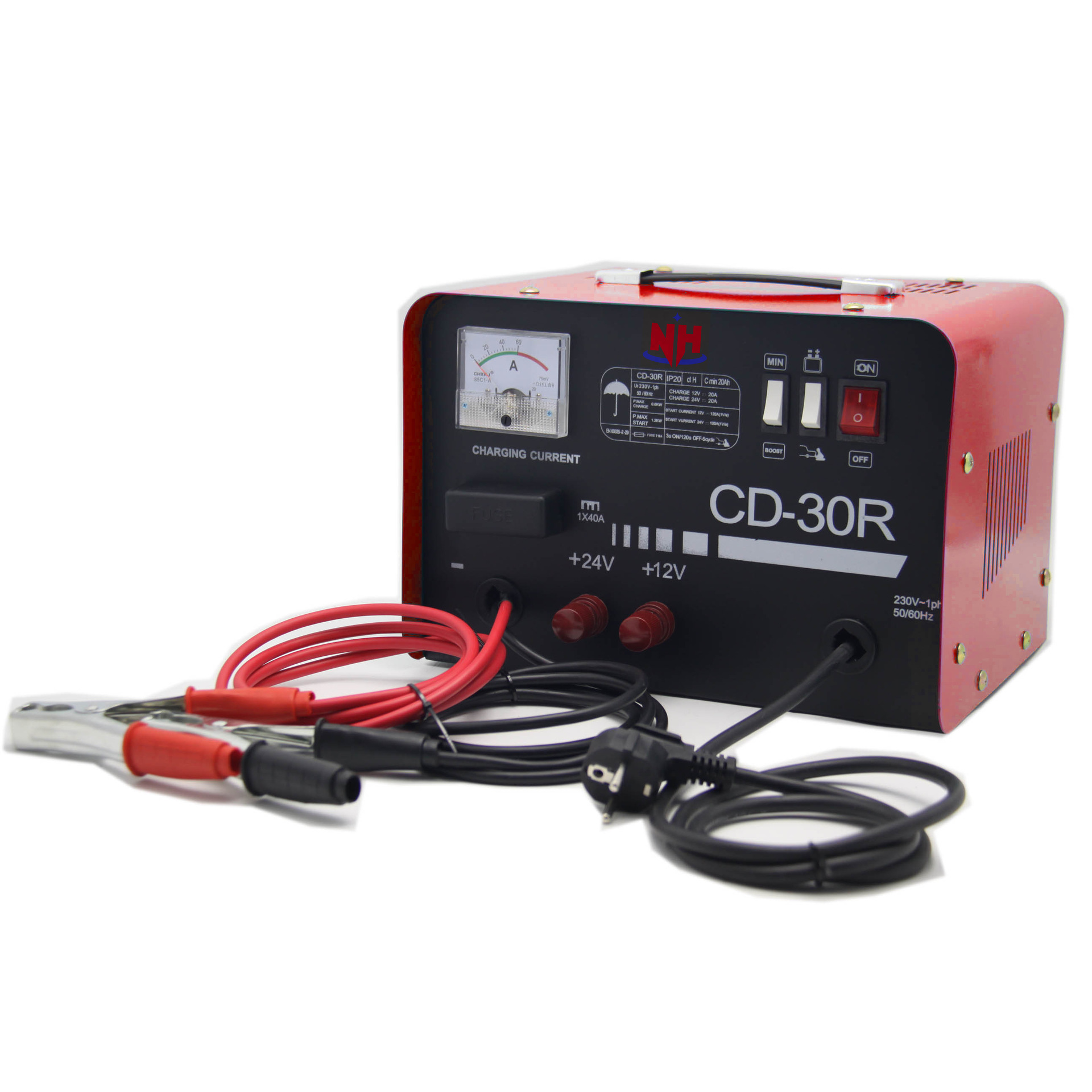 CD-30R铁壳汽车电瓶车卡车充电器24V12V大功率应急启动电源维护