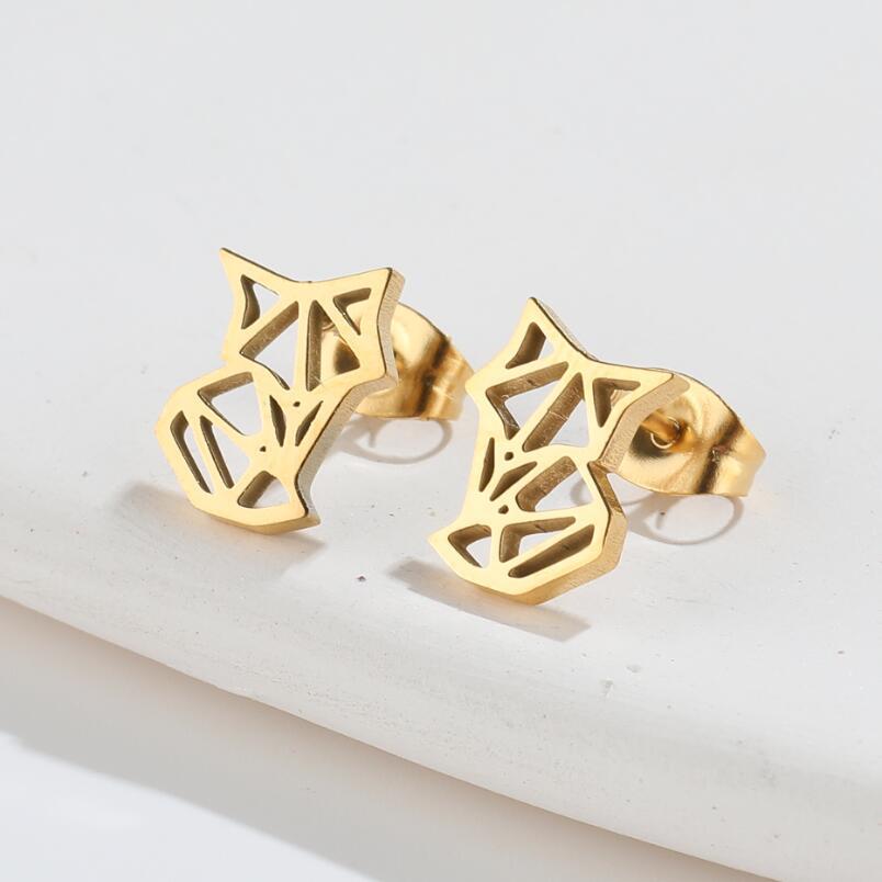 Simple Style Animal Titanium Steel Ear Studs Plating No Inlaid Stainless Steel Earrings