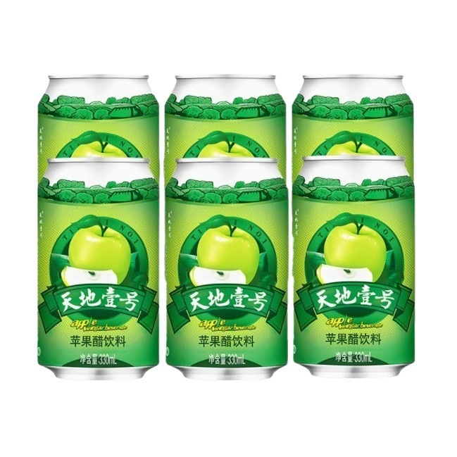 Tiandi No.1 リンゴ酢ドリンク 330ml*6缶/セット 低糖質 脂肪ゼロ スパークリング 酸っぱい さわやか お年玉 ギフト|undefined