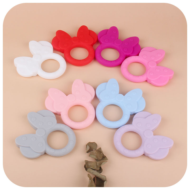 Amazon nueva historieta Minnie molar de silicona teether juguete bebé creativo teether stick suministros maternos e infantiles
