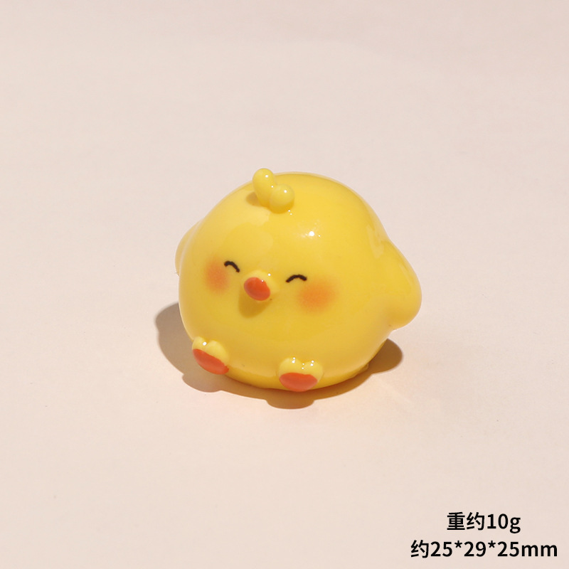 立体黄色小鸡园艺DIY装饰树脂公仔diy车载桌面装饰摆件钥匙扣挂件|undefined