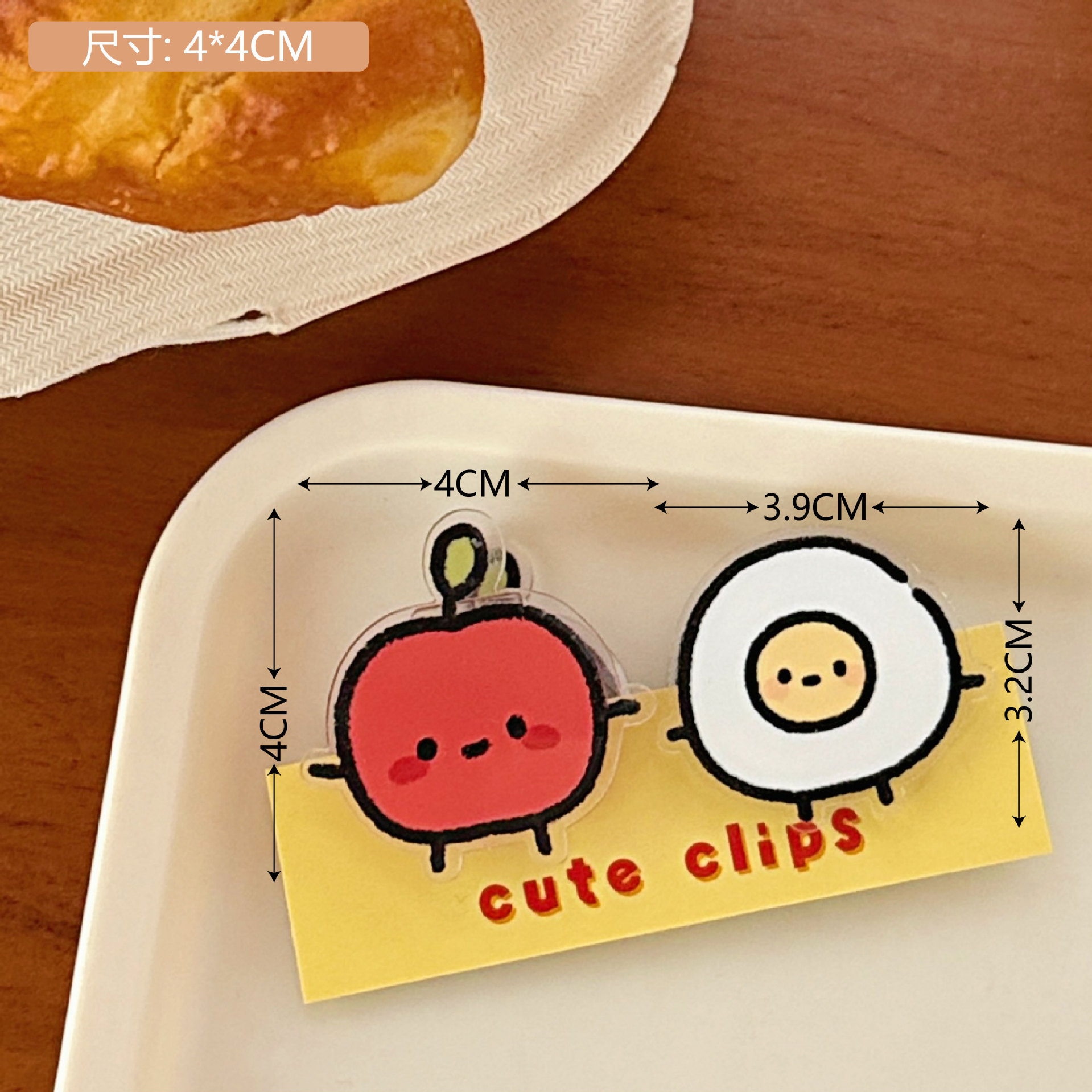 Creativo encantador dibujos animados regalo de decoración papelería sello clip acrílico para chicas