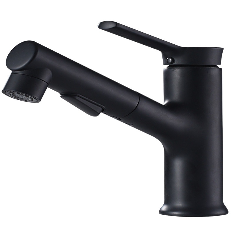 Pistola gris negro pull-out enjuague bucal Cuenca caliente y fría del hogar del grifo lavabo de cobre fregadero de galvanoplastia grifo