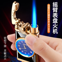 摇臂手表点烟器带灯男士礼品按压直冲防风打火机网红爆款跨境热销