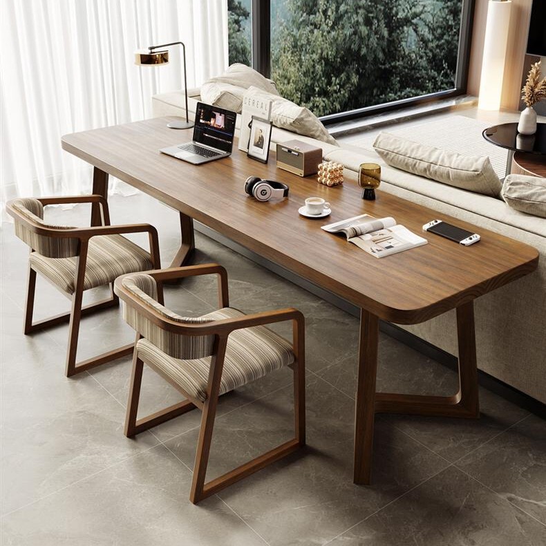 Solid Wood Double Desk Modern Minimalist Sofa Back Long Table Home Living Room Writing Desk Simple Office Computer Desk Solid Wood Double Desk Modern Minimalist Sofa Back Long Table Home Living Room Writing Desk Simple Office Computer Desk