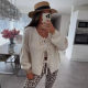 European and American Cross-border 2024 Autumn Women's Sweater Temperament Commuter Solid Color Strap Knitted Cardigan Autumn Jacket