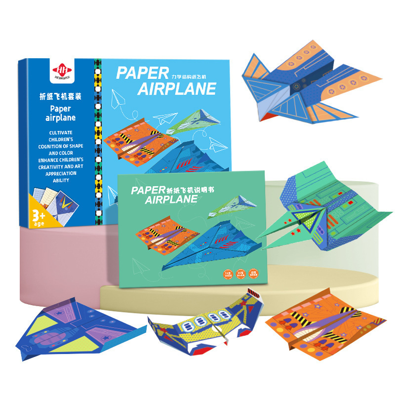 Juego de origami especial para avión de origami creativo para niños bricolaje libro de origami tridimensional jardín de infantes rompecabezas pensamiento manual