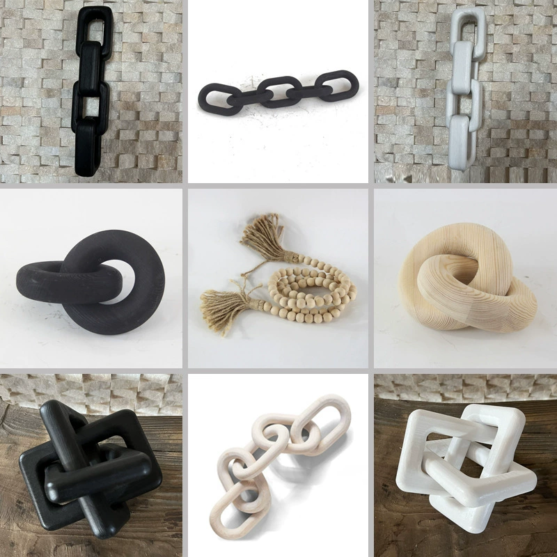 Современные простые деревянные геометрические цепочки ручной работы, украшения для дома, украшение для гостиной, B&B, настенное украшение, деревянная цепочка, подвеска