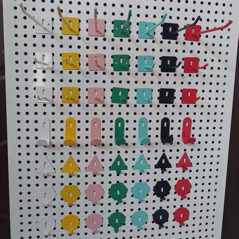 Round Hole Perforated Board Accessories Hole Spacing Hook Pendant Parts Box Set Study Storage Rack Wall Shelf Hook