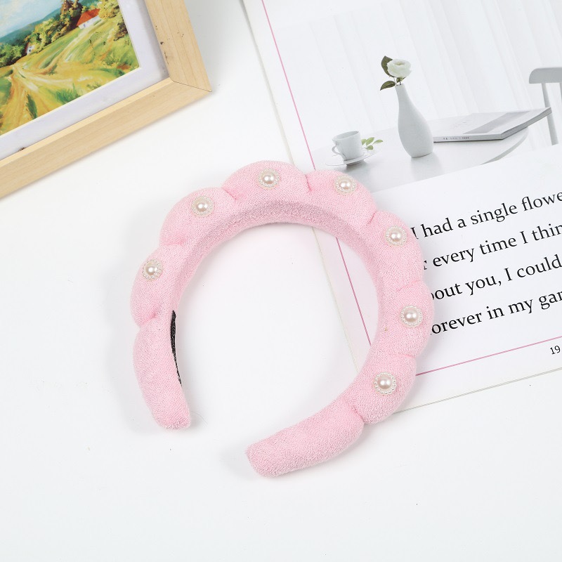 트위스트 진주 머리띠-분말 (17*17*4cm 56g)