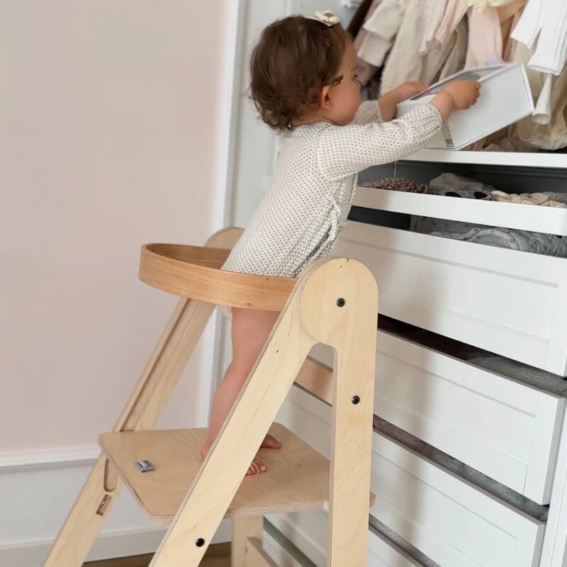 Folding Kidsren's Learning Tower Climbing Chair Step Stool Toddler Wash Stool Montessori Learning Tower